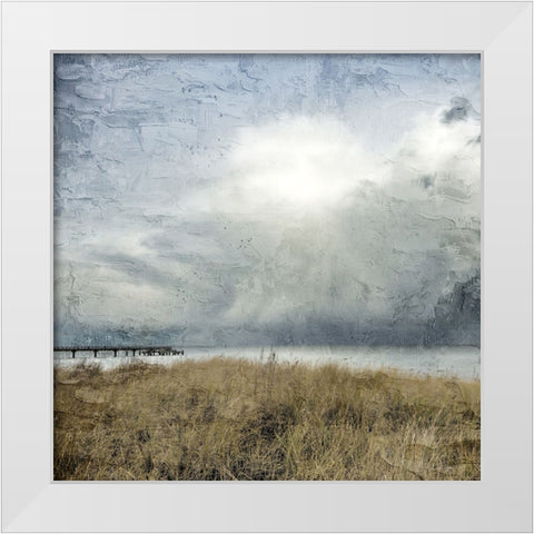 Moody Beach Day White Modern Wood Framed Art Print by Allen, Kimberly
