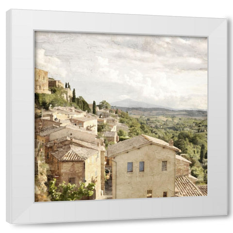 Tuscan Hillside White Modern Wood Framed Art Print by Allen, Kimberly