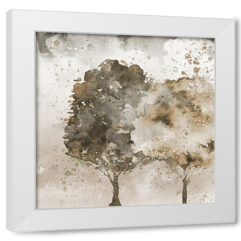 Two Trees White Modern Wood Framed Art Print by Allen, Kimberly