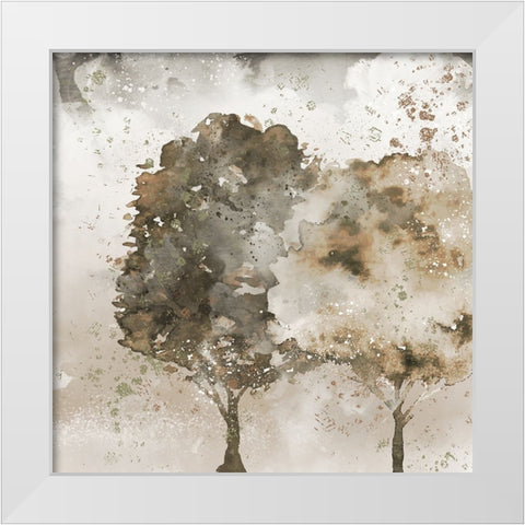 Two Trees White Modern Wood Framed Art Print by Allen, Kimberly