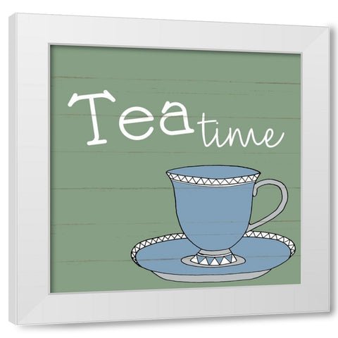 Tea Time 1 White Modern Wood Framed Art Print by Allen, Kimberly