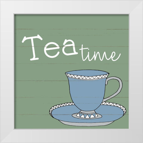 Tea Time 1 White Modern Wood Framed Art Print by Allen, Kimberly