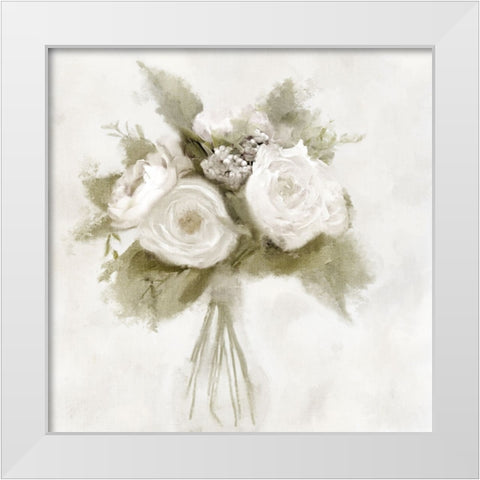 White Peonies White Modern Wood Framed Art Print by Allen, Kimberly