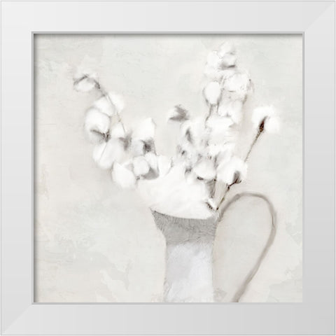Vase Of Cotton White Modern Wood Framed Art Print by Allen, Kimberly