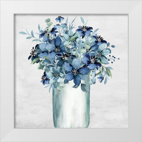 Vase Of Blue White Modern Wood Framed Art Print by Allen, Kimberly