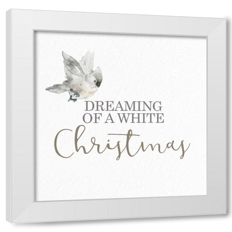 Dreaming Of A White Christmas Bird White Modern Wood Framed Art Print by Allen, Kimberly