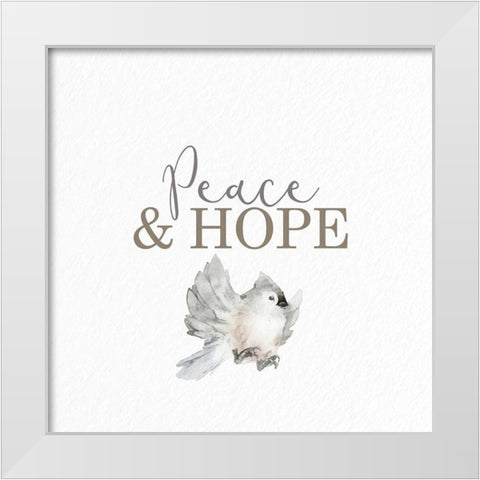 Peace and Hope White Modern Wood Framed Art Print by Allen, Kimberly
