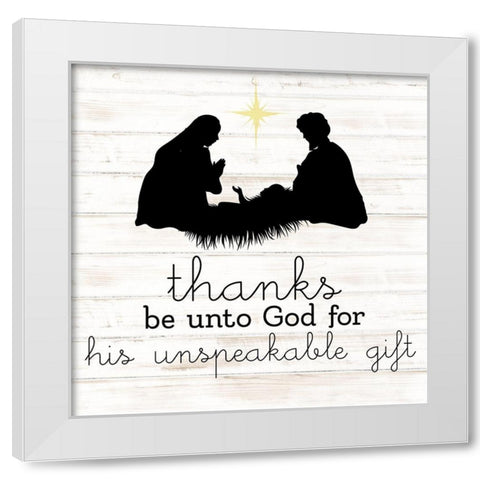 Thanks Be Unto White Modern Wood Framed Art Print by Allen, Kimberly