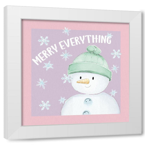Merry Everything Snowman White Modern Wood Framed Art Print by Allen, Kimberly