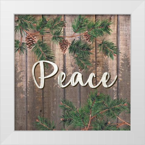 Peace 1 White Modern Wood Framed Art Print by Allen, Kimberly