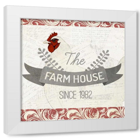 The Farm House White Modern Wood Framed Art Print by Allen, Kimberly