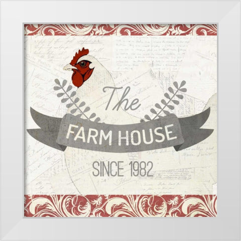 The Farm House White Modern Wood Framed Art Print by Allen, Kimberly