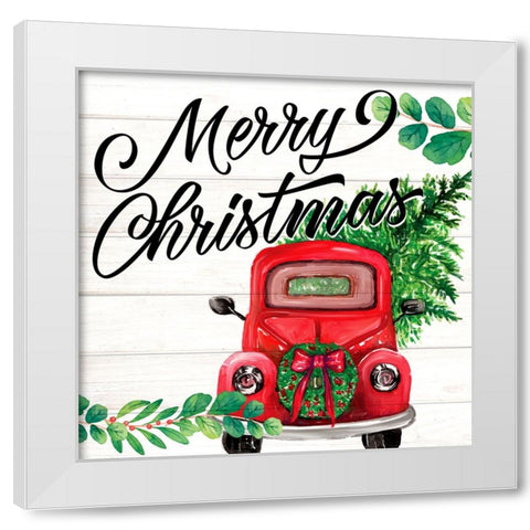 Red Christmas White Modern Wood Framed Art Print by Allen, Kimberly