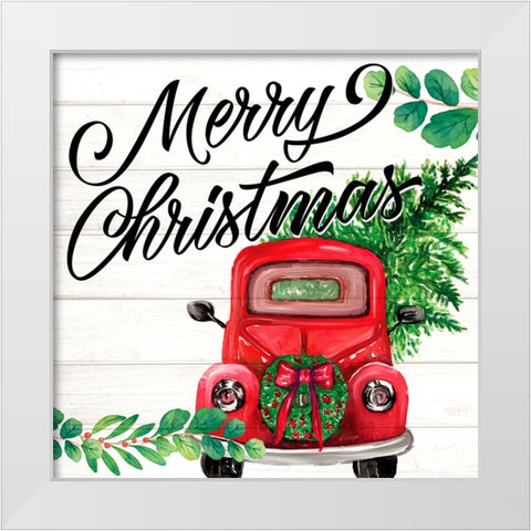 Red Christmas White Modern Wood Framed Art Print by Allen, Kimberly