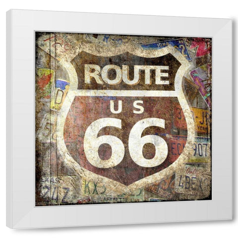 Route 66 White Modern Wood Framed Art Print by Allen, Kimberly