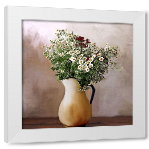 Fall Vase White Modern Wood Framed Art Print by Allen, Kimberly