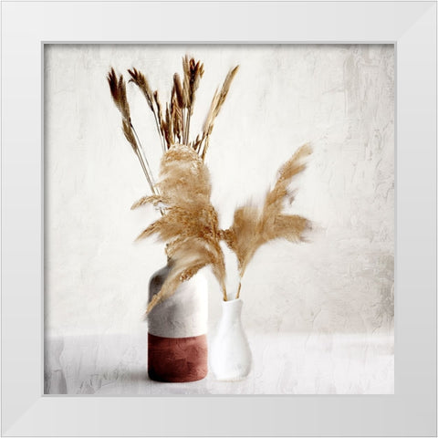 Dried Autumn Vases White Modern Wood Framed Art Print by Allen, Kimberly