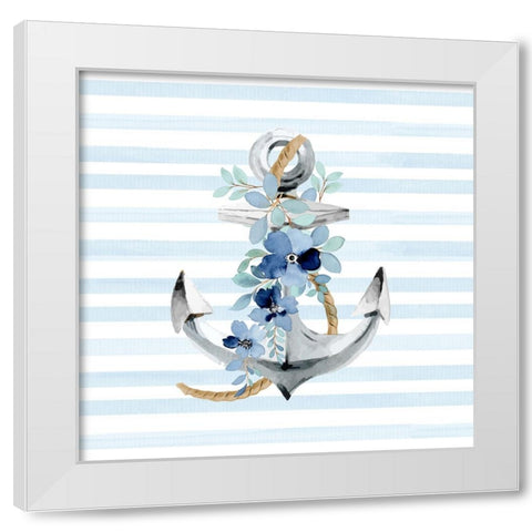 Floral Anchor White Modern Wood Framed Art Print by Allen, Kimberly