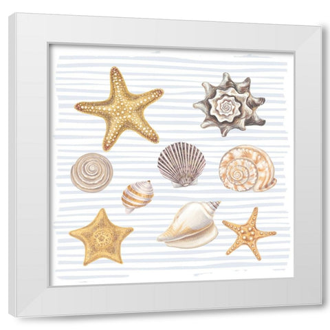 Beach Love Pattern White Modern Wood Framed Art Print by Allen, Kimberly