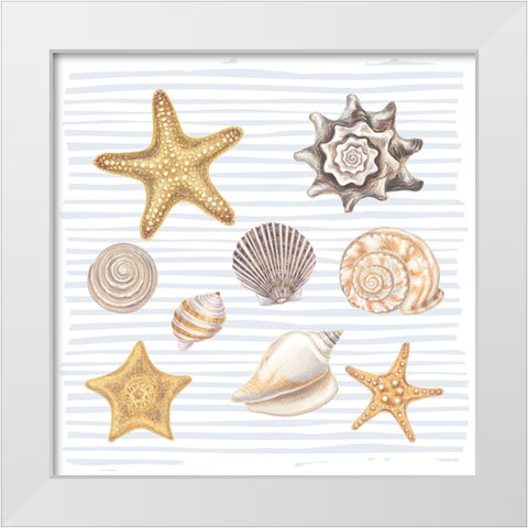 Beach Love Pattern White Modern Wood Framed Art Print by Allen, Kimberly