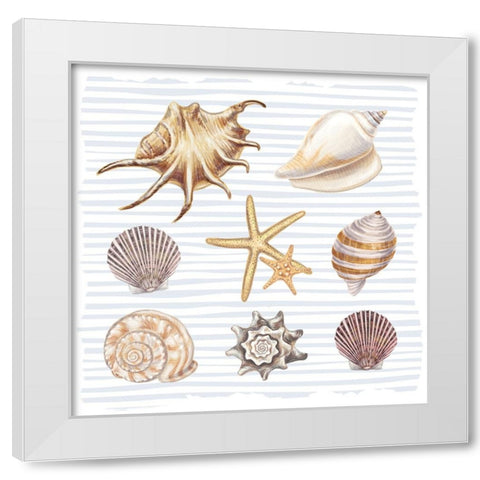 Beach Love Pattern 2 White Modern Wood Framed Art Print by Allen, Kimberly