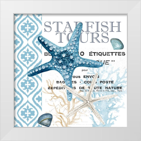 Starfish Tours White Modern Wood Framed Art Print by Allen, Kimberly