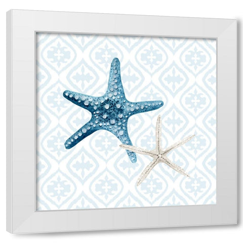 Starfish Tours Pattern White Modern Wood Framed Art Print by Allen, Kimberly