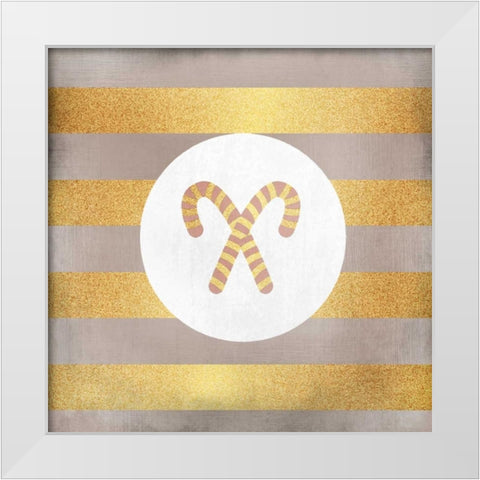 Candy Cane Christmas 1 White Modern Wood Framed Art Print by Allen, Kimberly