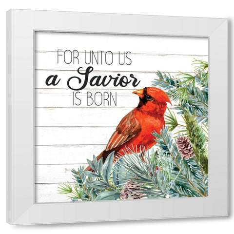 A Saviour White Modern Wood Framed Art Print by Allen, Kimberly