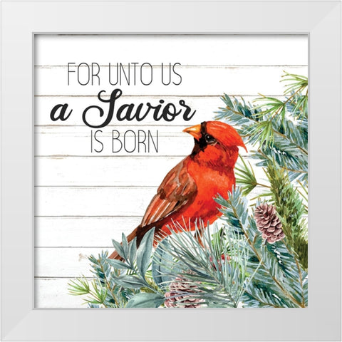 A Saviour White Modern Wood Framed Art Print by Allen, Kimberly