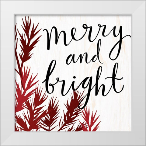 Merry White Modern Wood Framed Art Print by Allen, Kimberly