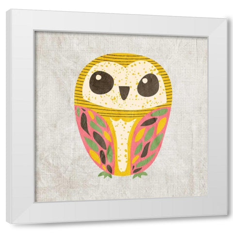 Owl Love 3 White Modern Wood Framed Art Print by Allen, Kimberly