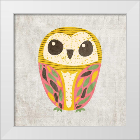 Owl Love 3 White Modern Wood Framed Art Print by Allen, Kimberly