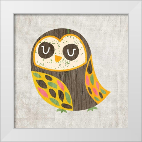 Owl Love 4 White Modern Wood Framed Art Print by Allen, Kimberly