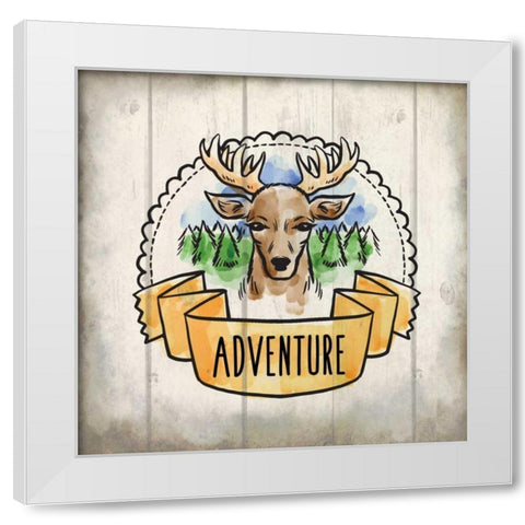 Adventure Is Out There 1 White Modern Wood Framed Art Print by Allen, Kimberly