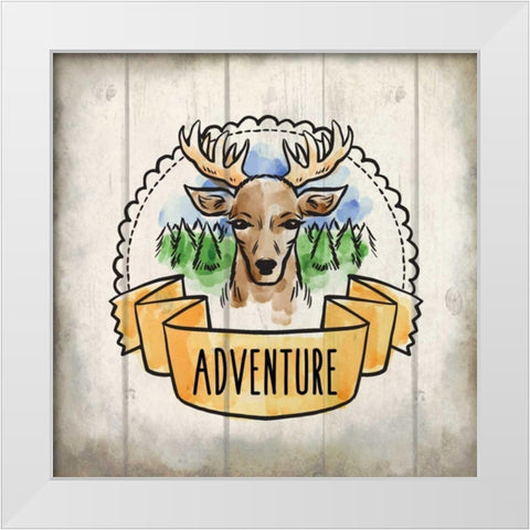 Adventure Is Out There 1 White Modern Wood Framed Art Print by Allen, Kimberly