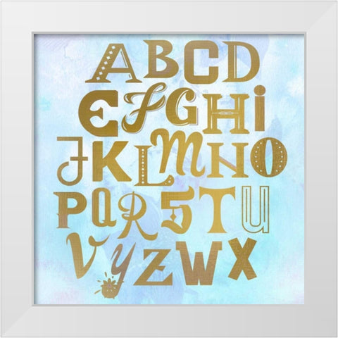 ABC Blue White Modern Wood Framed Art Print by Allen, Kimberly