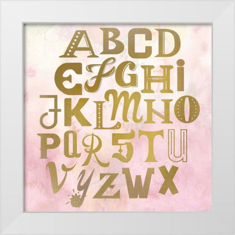 ABC Pink White Modern Wood Framed Art Print by Allen, Kimberly
