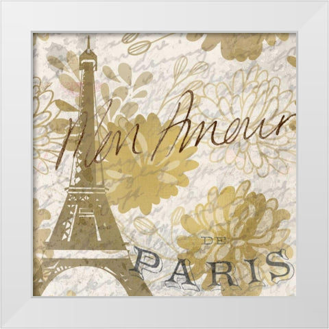 Mon Amour A White Modern Wood Framed Art Print by Allen, Kimberly