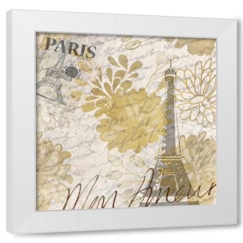 Mon Amour B White Modern Wood Framed Art Print by Allen, Kimberly