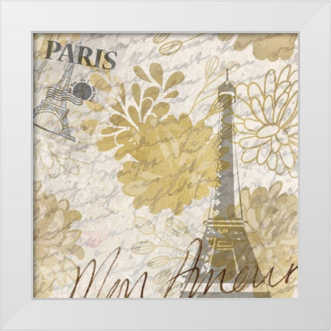 Mon Amour B White Modern Wood Framed Art Print by Allen, Kimberly