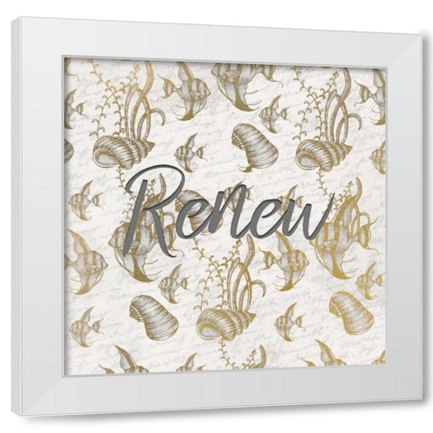 Under The Sea B White Modern Wood Framed Art Print by Allen, Kimberly