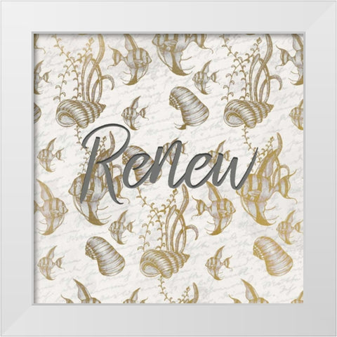 Under The Sea B White Modern Wood Framed Art Print by Allen, Kimberly