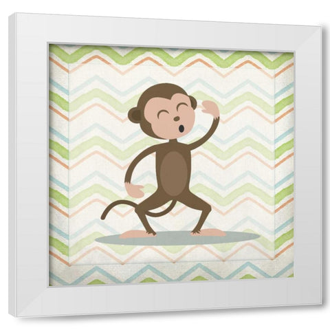 Monkey Time White Modern Wood Framed Art Print by Allen, Kimberly