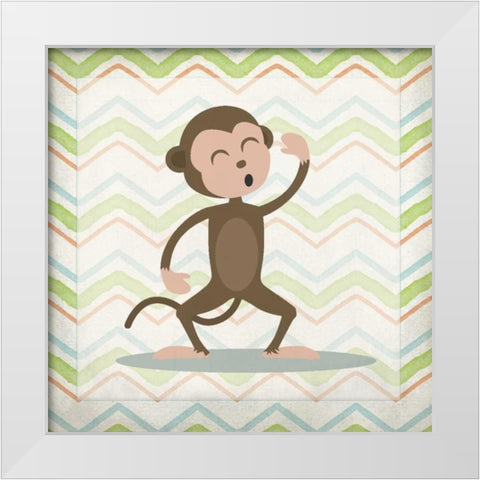 Monkey Time White Modern Wood Framed Art Print by Allen, Kimberly