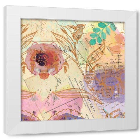 Postage Rose 2 White Modern Wood Framed Art Print by Allen, Kimberly