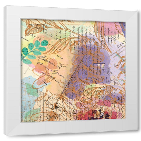Postage Rose 3 White Modern Wood Framed Art Print by Allen, Kimberly
