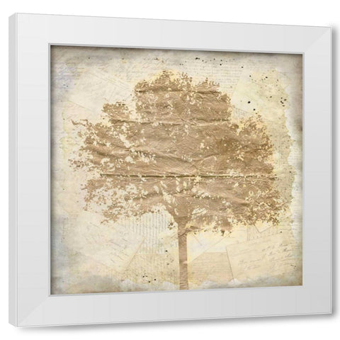 Tree Silhouette Gold Craft 1 White Modern Wood Framed Art Print by Allen, Kimberly