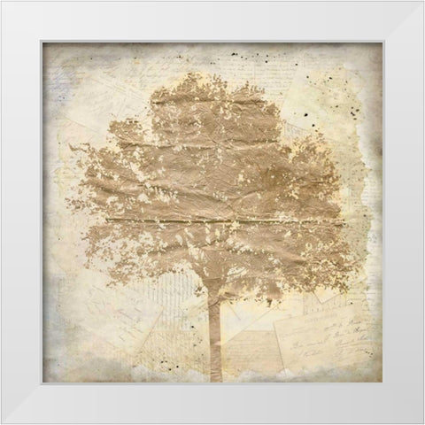 Tree Silhouette Gold Craft 1 White Modern Wood Framed Art Print by Allen, Kimberly
