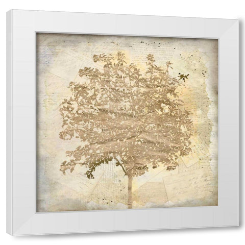 Tree Silhouette Gold Craft 2 White Modern Wood Framed Art Print by Allen, Kimberly